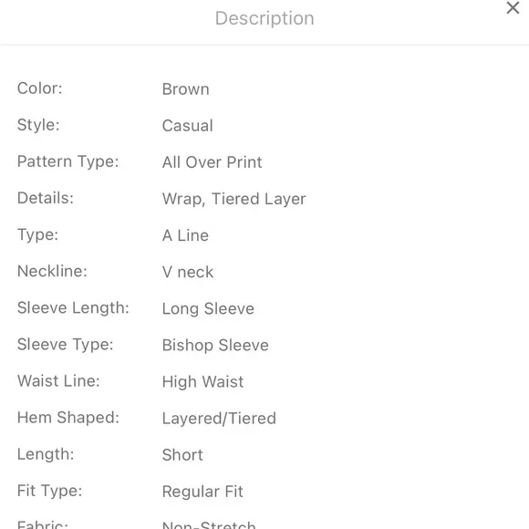 SHEIN all over print neck tiered layer long sleeve dress - Picture 5 of 5